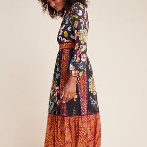 Anthropologie Adair Velvet-trimmed midi Dress